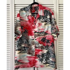 Go Barefoot Vintage Hawaiian Shirt Men's Short Sleeve Size XL.  Made In USA